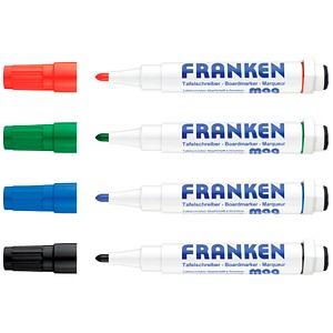 FRANKEN KombiMarker® Whiteboard-Marker farbsortiert 1,0 - 3,0 mm, 4 St.