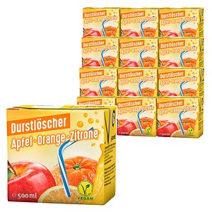DURSTLÖSCHER Fruchtsaftgetränk Apfel, Orange, Zitrone 12x 0,5 l