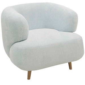 DOMO Collection Sessel hellblau eiche natur Stoff 90,0 cm x 86,0 cm x 73,0 mm, 1 St.