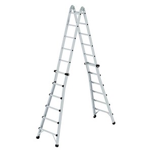MUNK Gelenkleiter 32019 silber 4x 6 Sprossen, H: 640,0 cm