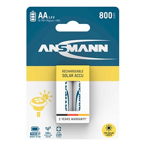 ANSMANN Akkus Solar Ni-MH Mignon AA 800 mAh, 2 St.
