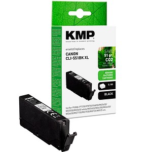 KMP  schwarz Druckerpatrone kompatibel zu Canon CLI-551 XL BK