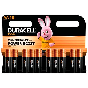 DURACELL Batterien PLUS Alkali-Mangan Mignon AA 1,5 V, 10 St.