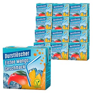 DURSTLÖSCHER Eistee Mango Fruchtsaftgetränk 12x 0,5 l