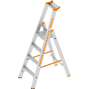 Layher Stehleiter einseitig TOPIC 1064 silber 4 Stufen, H: 170,0 cm