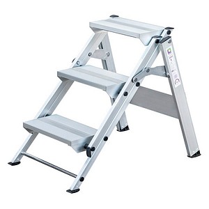 MUNK Klapptritt 55003 silber 3 Stufen, H: 64,0 cm