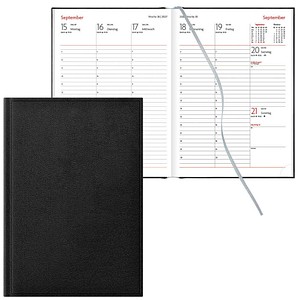 Lediberg Buchkalender Wochenplaner 2027 schwarz, 1 St.