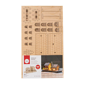 Rayher Holzbausatz Häuschen 51-tlg. beige