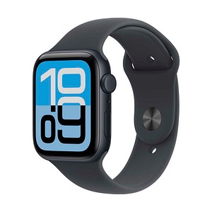 Apple Watch SE3 44 mm Aluminium schwarz (GPS) Sportarmband S/M  blau