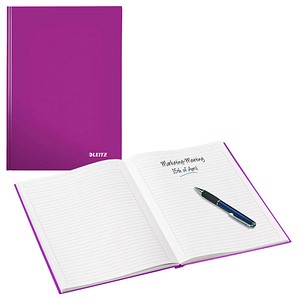 LEITZ Notizbuch WOW DIN A5 liniert, violett-metallic Hardcover 160 Seiten