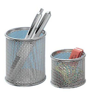 WEDO Stiftehalter-Set silber Metall, lackiert 8,0 / 6,0 x 8,0 / 6,0 x 8,5 / 4,8 cm
