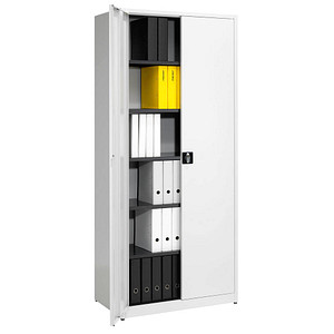 mauser Stahlschrank 790390A0 lichtgrau 5 Fachböden 95,0 x 50,0 x 220,0 cm, aufgebaut, 1 St.