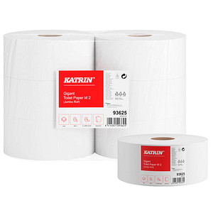 KATRIN Jumbo-Toilettenpapier Gigant M2 2-lagig, 6 Rollen
