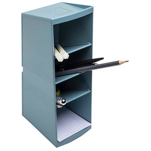 Exacompta Schreibtisch-Organizer Multitower blaugrau Polystyrol 4 Fächer 8,2 x 11,0 x 23,0 cm
