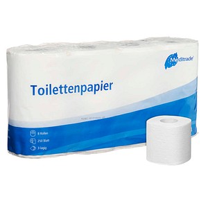 Meditrade® Toilettenpapier 3-lagig, 8 Rollen
