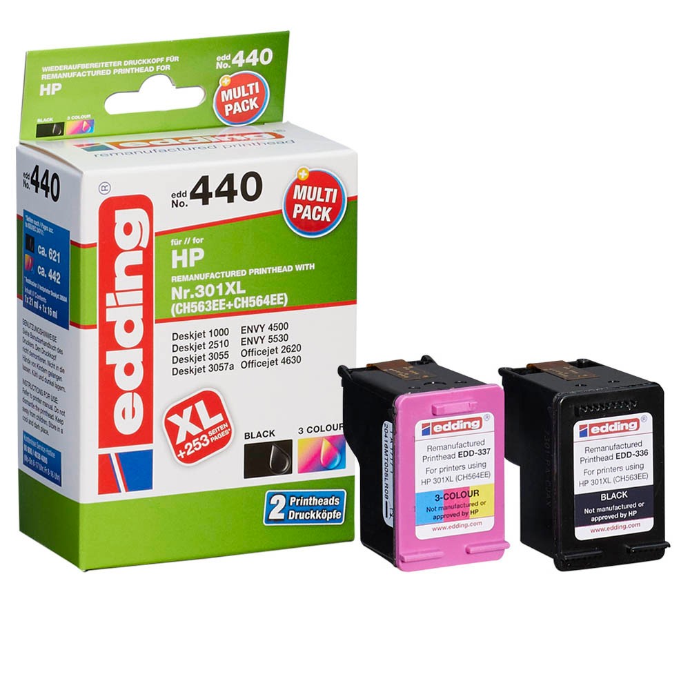 EDD-336 HP 301XL (CH563EE) - Black - 21 ml substitute for HP 301XL  (CH563EE) - Printing - edding