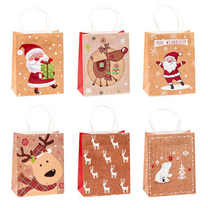 TSI Geschenktüten Weihnachten Serie 1.6 Motiv sortiert 18,0 x 23,0 cm, 12 St.