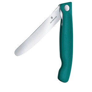 VICTORINOX Frühstücksmesser Swiss Classic silber, grün glatt, Klinge: 11,0 cm, 1 St.