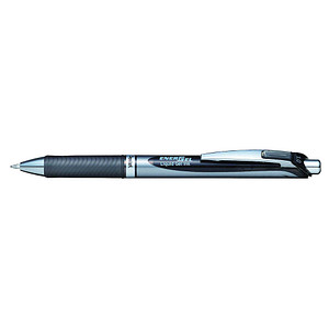 Pentel EnerGel BL80-AX Gelschreiber schwarz/silber 0,5 mm, Schreibfarbe: schwarz, 1 St.