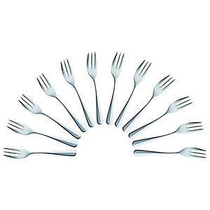 solex® Kuchengabeln Baguette silber, 12 St.