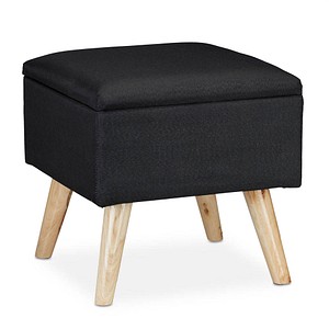 relaxdays Wohnzimmer-Hocker mit Stauraum 10029605_46 schwarz, 1 St.