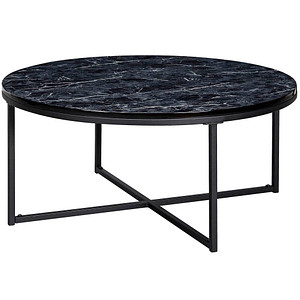WOHNLING Couchtisch rund MDF-Platte marmor 80,0 x 80,0 x 36,0 cm, 1 St.