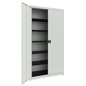 mauser Stahlschrank 790392A0 lichtgrau 5 Fachböden 120,0 x 50,0 x 220,0 cm, aufgebaut, 1 St.
