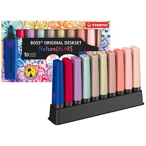 STABILO BOSS Original Deskset Wildflower Edition Textmarker farbsortiert, 10 St.