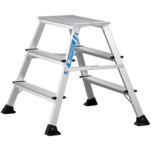 ZARGES Klapptritt XLstep P breit silber 2x 3 Stufen, H: 74,0 cm