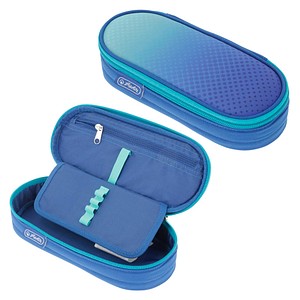 herlitz Schlampermäppchen befüllt Dip Dye blau/türkis, 21,5 x 9,5 cm