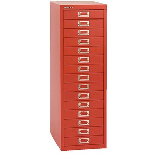 BISLEY MultiDrawer™ L3915 Schubladenschrank kardinalrot 15 Schubladen 27,8 x 38,0 x 85,7 cm, 1 St.