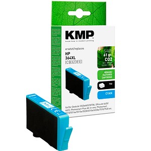 KMP  cyan Druckerpatrone kompatibel zu HP 364XL (CB323EE)