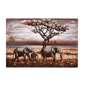 Garden Pleasure Wandbild 3D Elefanten, Metall
