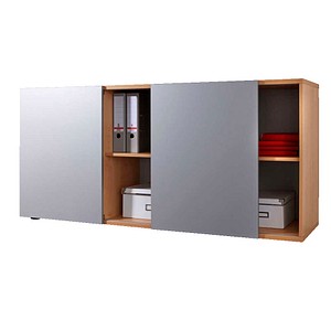 HAMMERBACHER Sideboard Haziender, V1780/6/S buche, silber 160,0 x 42,0 x 74,8 cm, 1 St.