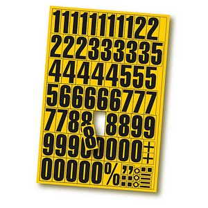 EICHNER Ziffern 0-9 Magnete gelb 22,5 x 32,5 cm, 2 Bogen