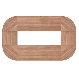 HAMMERBACHER Konferenztisch nussbaum oval, Rundrohr chrom, 400,0 x 240,0 x 72,0 - 74,0 cm