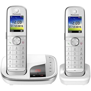 Panasonic KX-TGJ322GW Schnurloses Anrufbeantworter mit weiß | Printus Telefon-Set