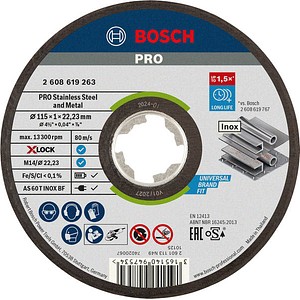 BOSCH Trennscheiben PRO Stainless Steel and Metal X-Lock