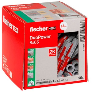 fischer DuoPower 8x65 2K 538251 Universaldübel Ø 8 mm x 65 mm, 50 St.