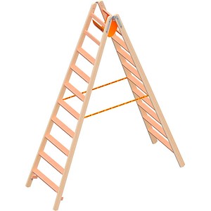 Layher Stehleiter beidseitig 1020 braun 2x 10 Stufen, H: 265,0 cm