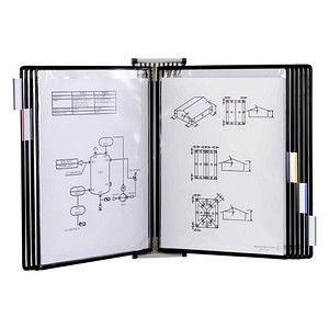 tarifold Wand-Sichttafelsystem 418107 DIN A3 schwarz mit 10 St. Sichttafeln, 1 St.