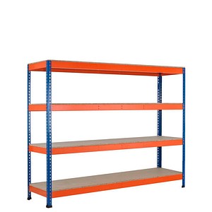 SCHULTE Schwerlast-Weitspannregal Z1 18272-N blau/orange 214,6 x 77,3 x 198,1 cm