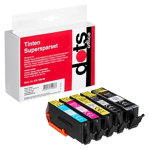 dots  pigmentschwarz, schwarz, cyan, magenta, gelb Druckerpatronen kompatibel zu Canon PGI-570XL PGBK, CLI-571XL  BK/C/M/Y , 5er-Set