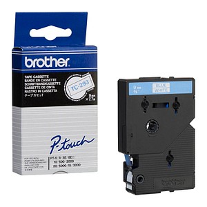 brother Schriftband TC-293 TC293, 9 mm blau auf weiß