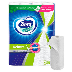 Zewa Küchenrollen WISCH&WEG Reinweiss 2-lagig, 16 Rollen