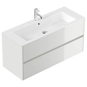 POSSEIK Waschbecken mit Unterschrank LIMES 120 weiß glanz 120,0 x 46,5 x 58,5 cm