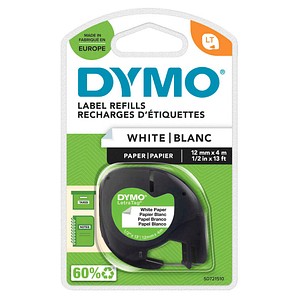DYMO Schriftband LetraTag 91220 S0721510, 12 mm, schwarz auf weiß, 1 St.