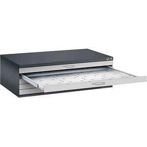 CP 7200 Planschrank schwarzgrau, weißaluminium 5 Schubladen 135,0 x 96,0 x 42,0 cm, 1 St.