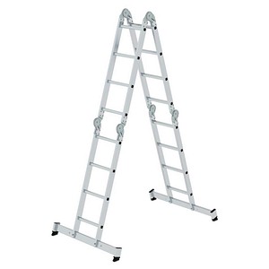MUNK Gelenkleiter 11111 silber 4x 4 Sprossen, H: 475,0 cm