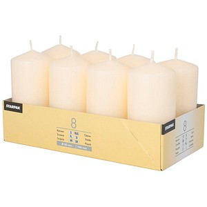 STARPAK Stumpenkerzen creme, 8 St.